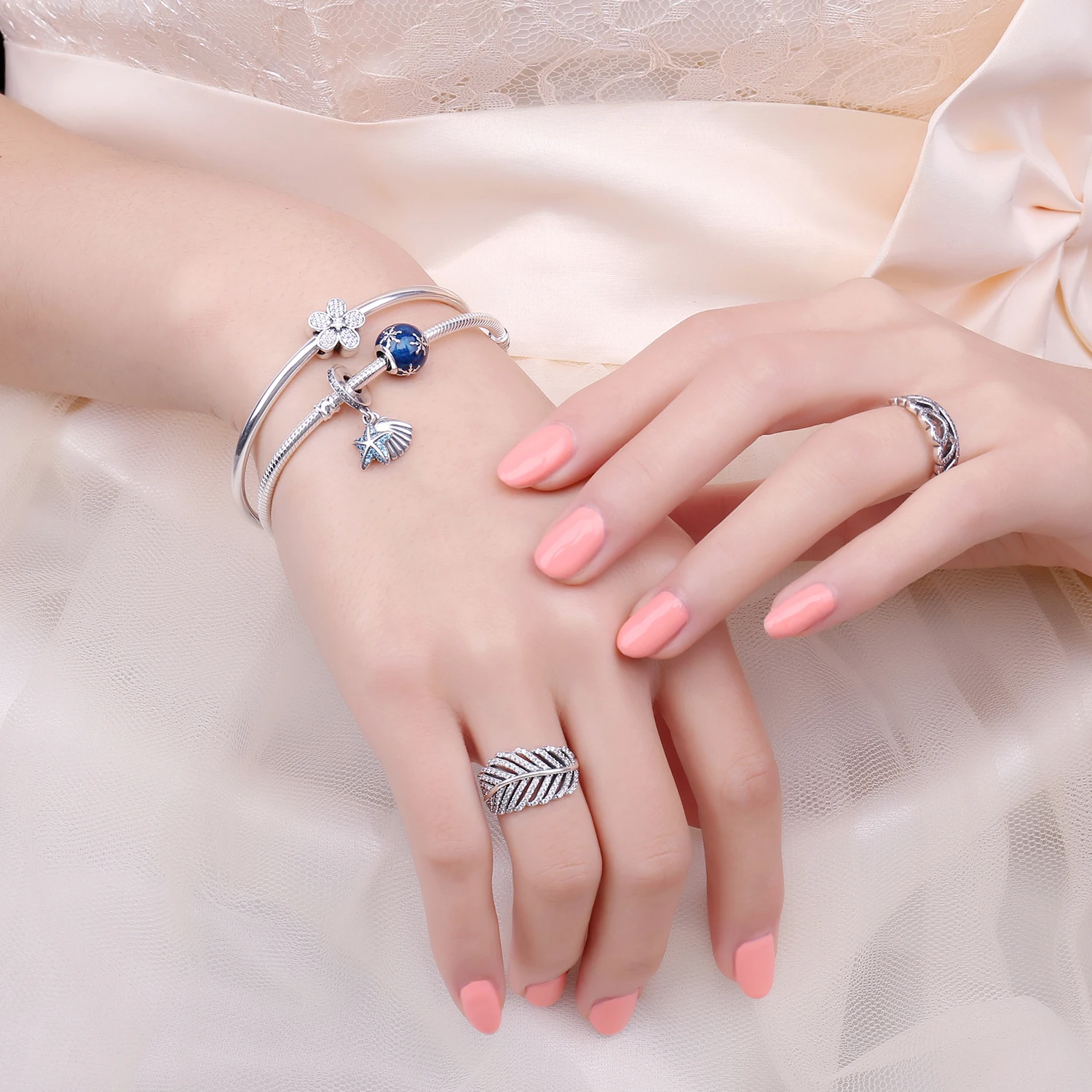 Jewelrypalace 925 пробы серебро в виде ажурных листьев коктейльное кольцо для Для женщин