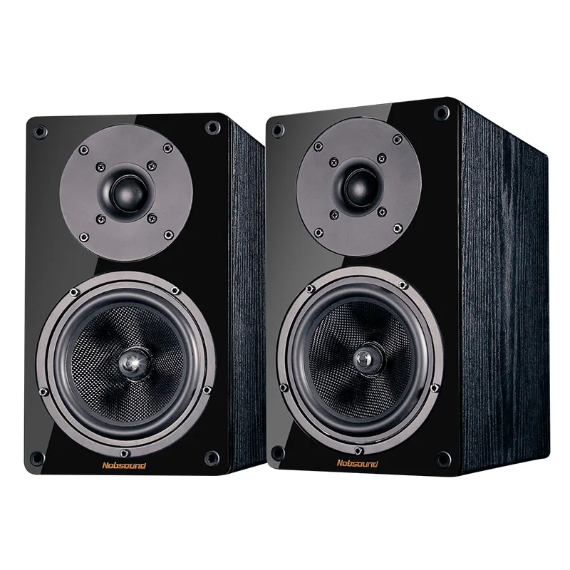 Черный Nobsound NS-1900 дерево 100 Вт 1 пара 5,5 дюймов книжная полка динамик s 2,0 HiFi Колонка звук дома Профессиональный динамик - Цвет: Черный