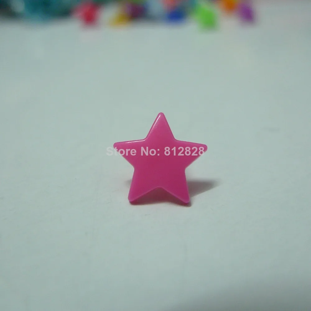 200 комплектов # B47 неоновые розовые блестящие кнопки T5 в форме звезды KAM 26 цветов