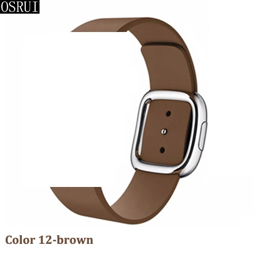 12-brown 42 мм 38 мм Современная Пряжка для apple watch ремешок correa 44 мм 40 мм iwatch ремешок 4 3 2 1 кожаный браслет аксессуары для apple watch - Цвет ремешка: 12-brown