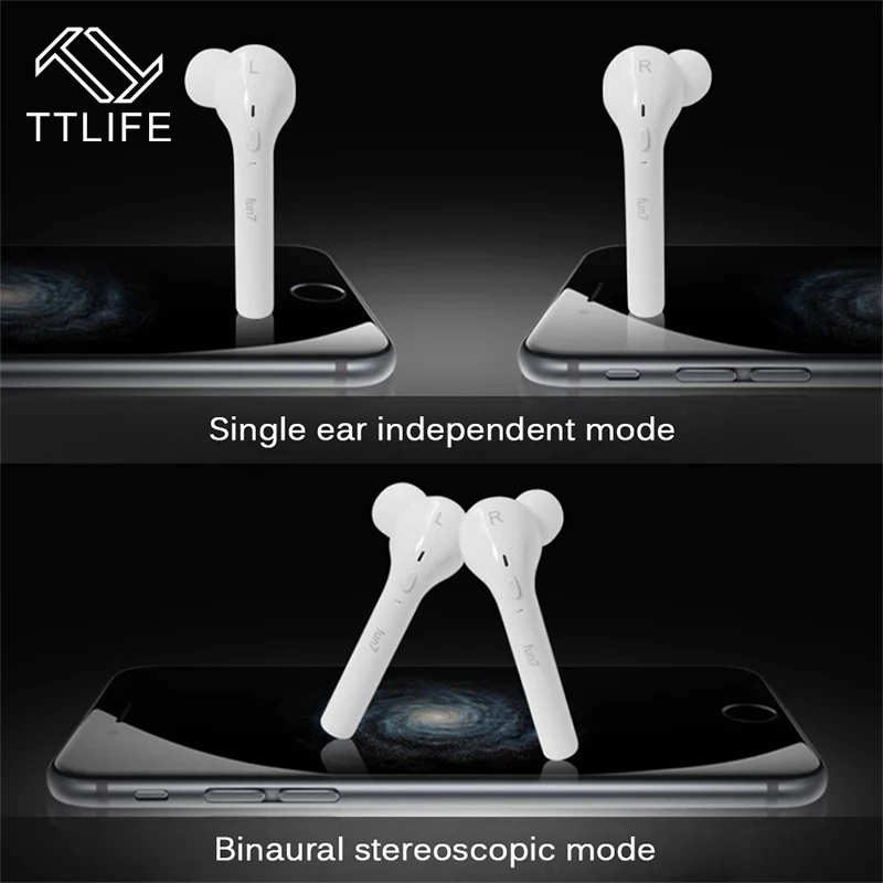 TTLIFE оригинальные TWS настоящие беспроводные Bluetooth наушники двойная гарнитура для