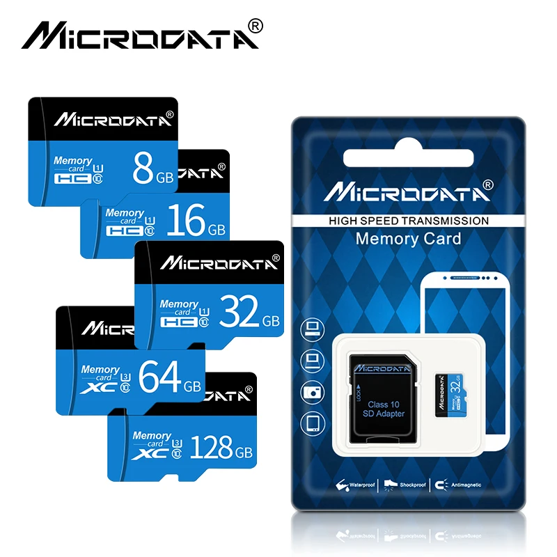 MicroData micro sd карта памяти 128 ГБ 64 ГБ высокоскоростной Класс 10 Флэш-карта 32 ГБ 16 ГБ 8 ГБ cartao de memoria sd-карта для samsung