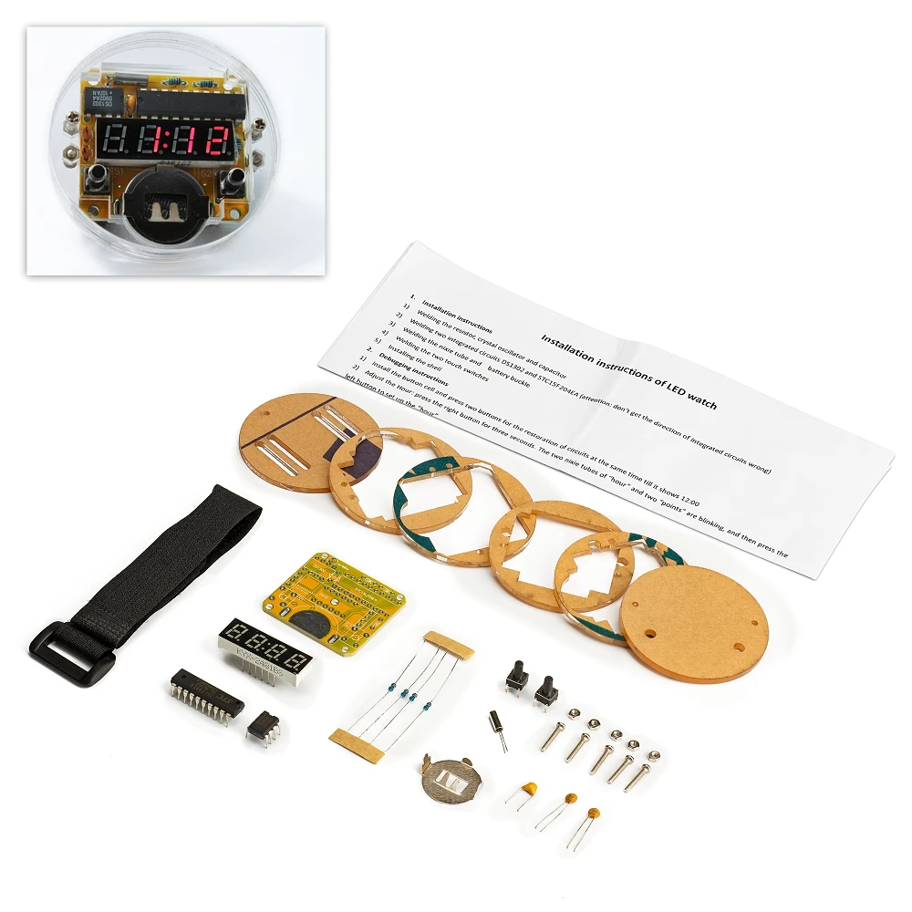 DIY светодиодный набор электронных часов с прозрачной крышкой|clock kit|kit kitselectronic kit |