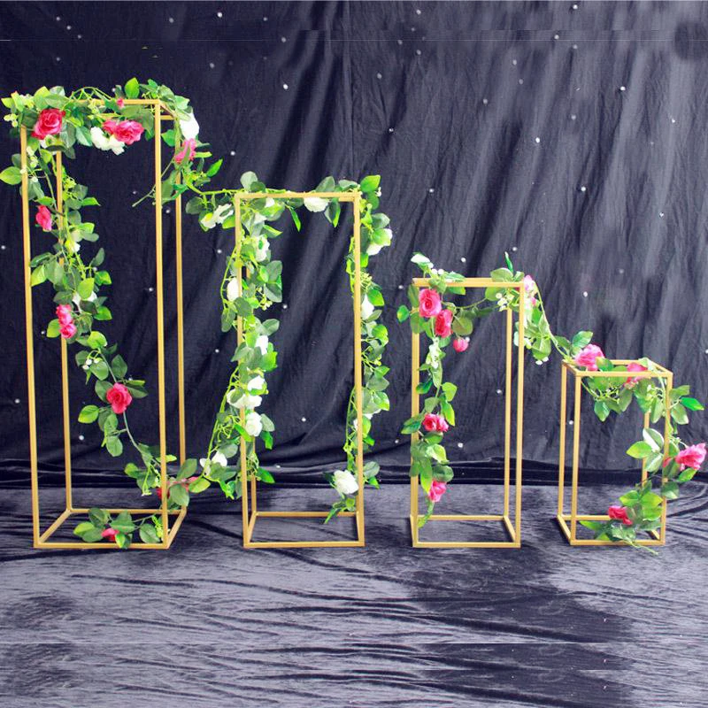 4 шт./лот золотые напольные вазы металлические дорожные свинцовые украшения для