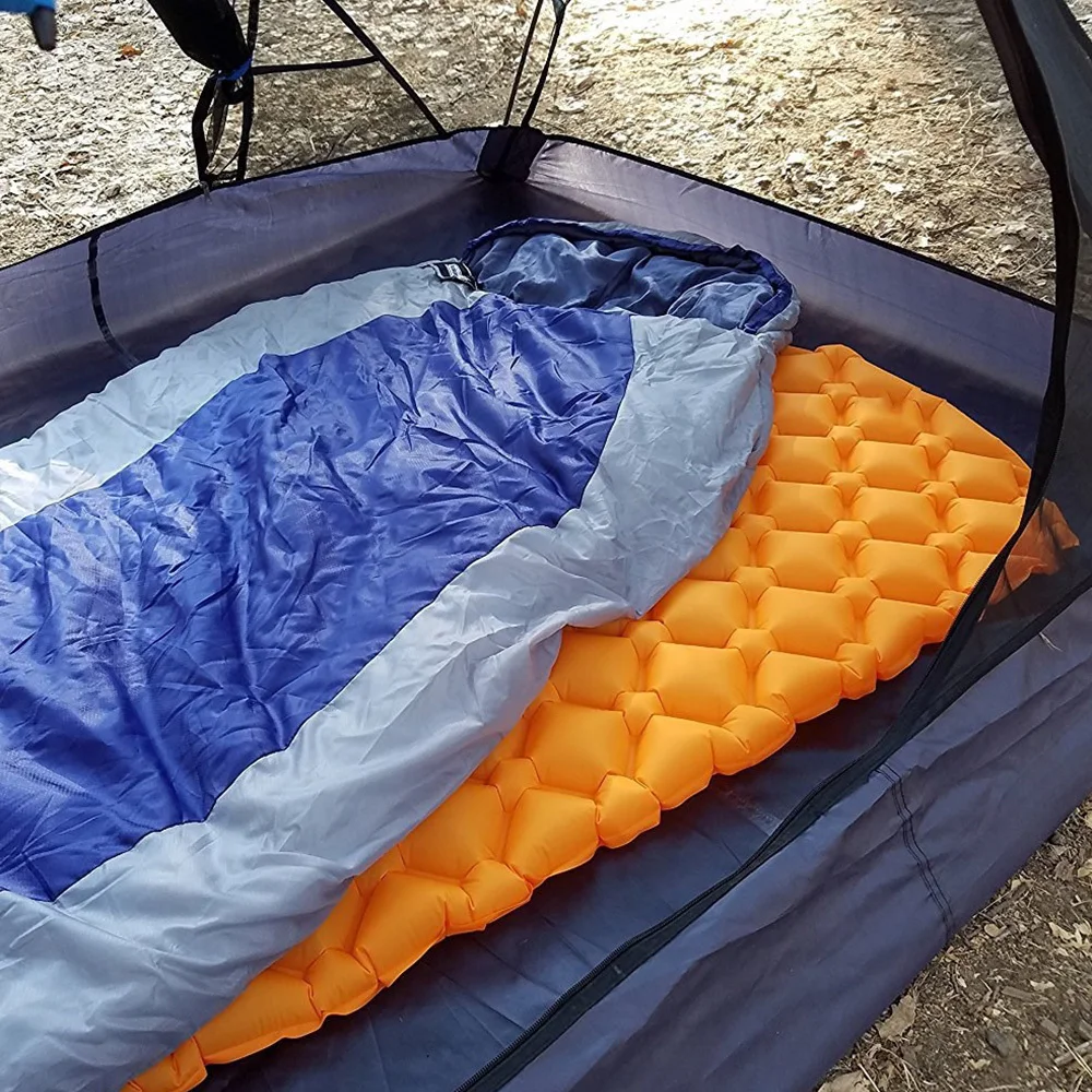 Inflatable Camping Mat With Pillow Sleeping Pad Air Mattress Cushion load Sofa Portable Outdoor travel Trampoline | Игрушки и хобби