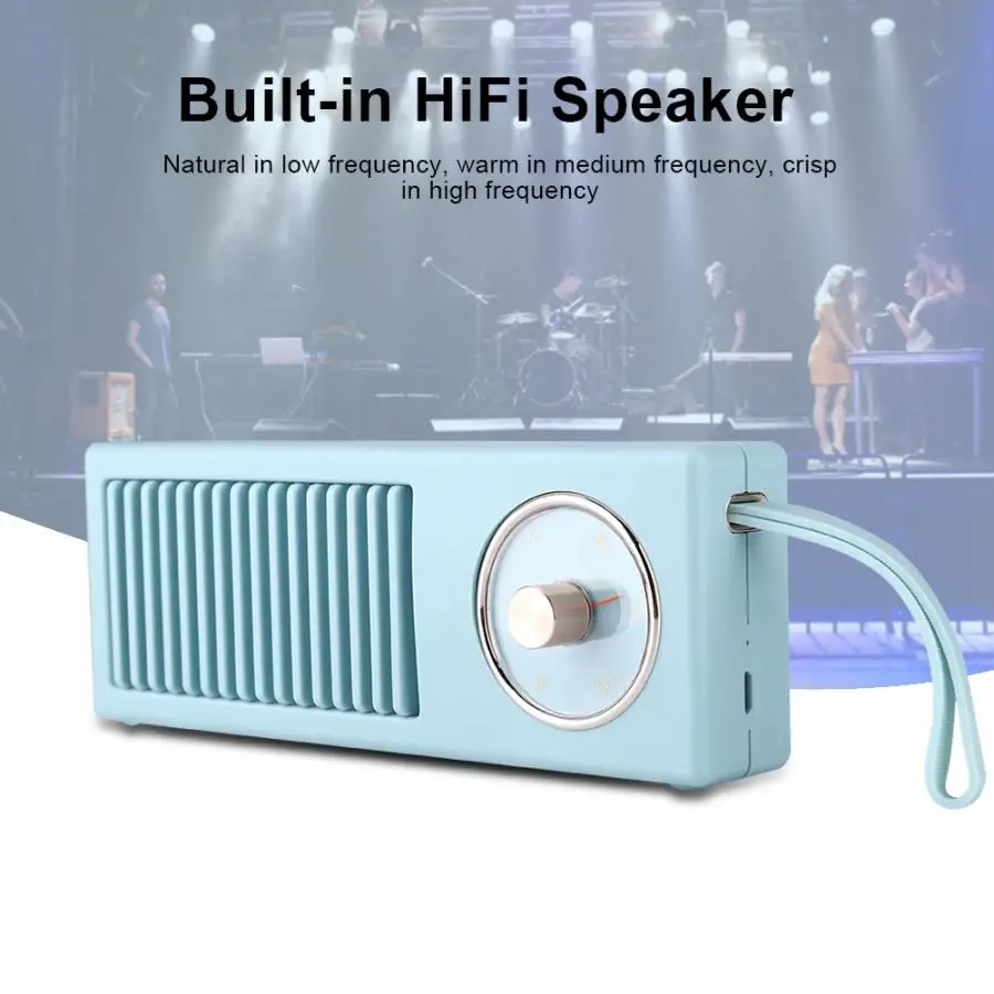 Ретро беспроводной BT динамик портативный стерео сабвуфер громкоговоритель для