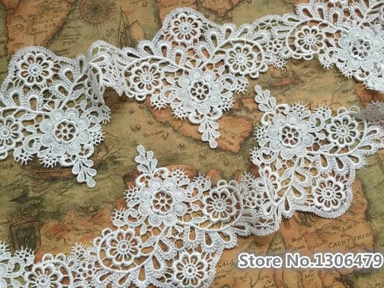 5 ярдов/Лот изысканное водорастворимое кружевное свадебное платье с вышивкой