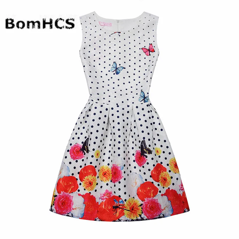 Женское платье без рукавов BomHCS модное летнее с принтом 23 Цвета 17F 526QZ1|print dress|dress