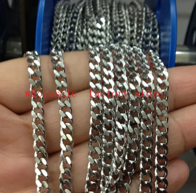 

Free DHL 100meter/bag Wide 4.5mm curb Link chain Stainless Steel Jewelry Finding Chain DIY Jewelry marking wholesale