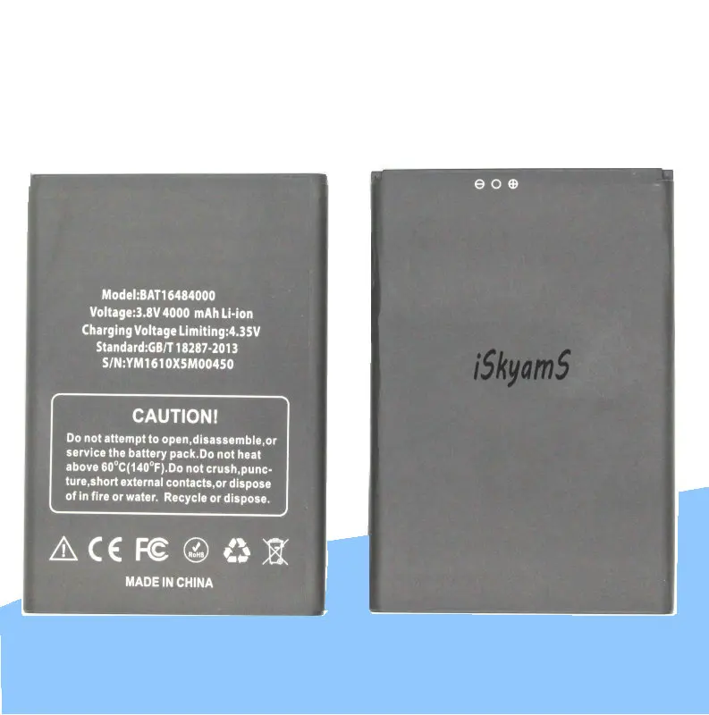 ISkyamS 1x4000 мАч BAT16484000 высококачественный литий-ионный Сменный аккумулятор для Doogee X5