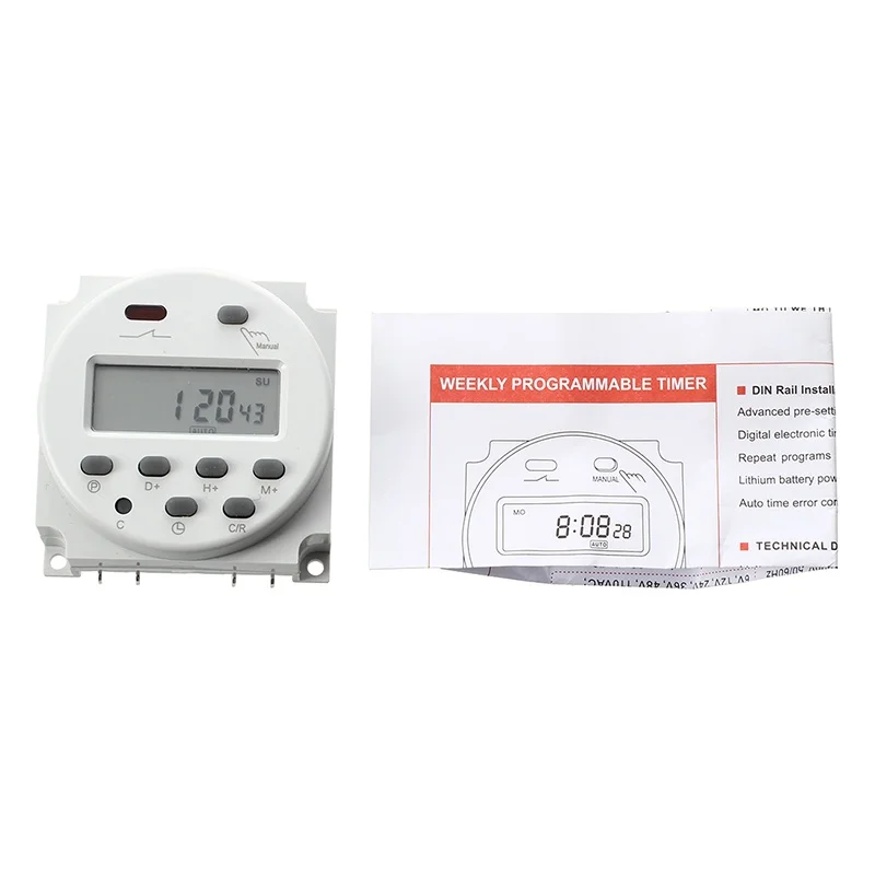 Новый ЖК цифровой контроль мощности Программируемый таймер DC 12V 16A реле времени |