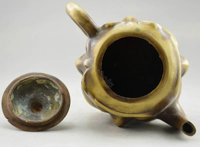 

Chinese decorative statues Chamber 4 unique handmade bronze Buddha tea pot free shipping