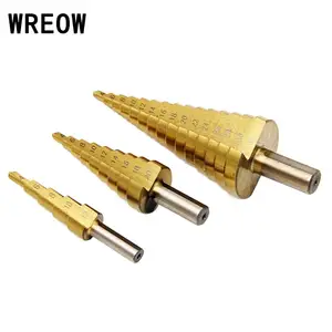 Ступенчатое сверло из быстрорежущей стали с титановым покрытием, 8 мм10 мм, 4-32 мм, электроинструмент для сверления отверстий в металле, дереве, конусное сверло