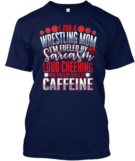 Wrestling MOM Fueled By Sarcasm (amz) Популярная футболка без тегов забавная Футболка с