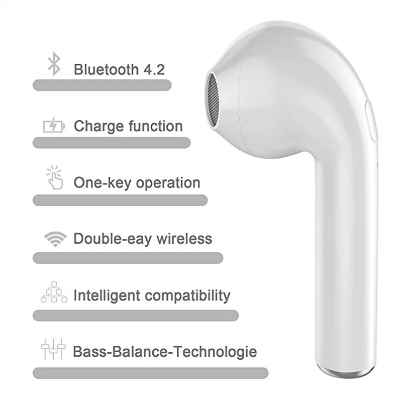 I7s TWS наушники для iPhone XS MAX бинауральные Xiaomi samsung беспроводные стерео V4.2 + EDR Auriculares
