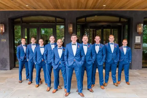 Новейший дизайн пальто и брюк королевский синий смокинг свадебные костюмы