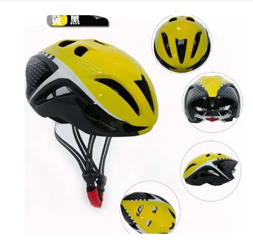 yellow and black Новейший aerodynamics MTB велосипедный шлем Сверхлегкий велосипедный шлем интегрально-литой велосипедный шлем дорожный горный шлем - Цвет: yellow and black