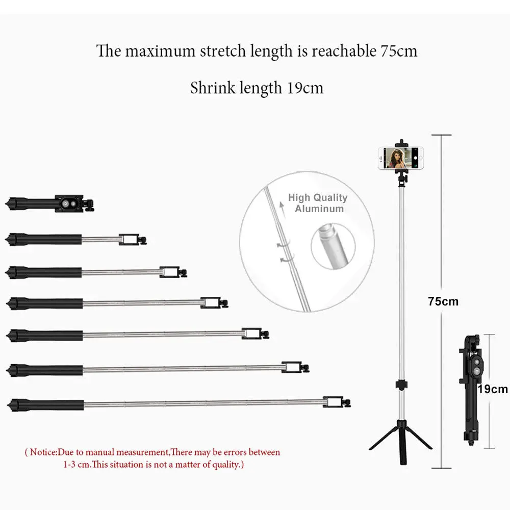 Складная селфи палка Bluetooth + штатив затвор Съемник Штатив для Xiaomi Android iPhone палки |