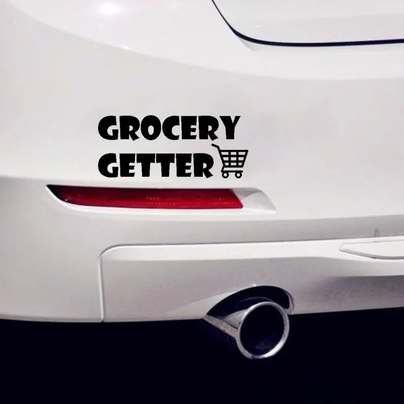 

YJZT 15.5CM*6.6CM Funny GROCERY GETTER Vinyl High-quality Car Window Sticker Decal Black/Silver C11-0747