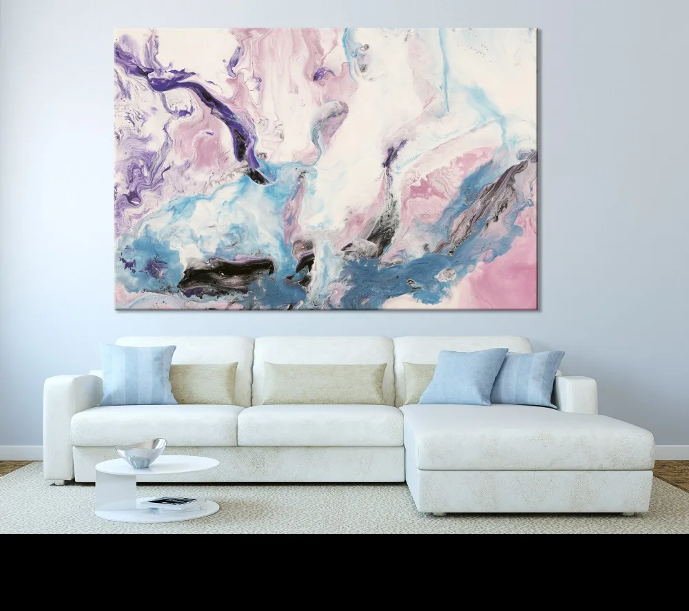

Мраморная живопись на холсте, креативное абстрактное настенное искусство, розовое и фиолетовое искусство, современное искусство | Изысканн...