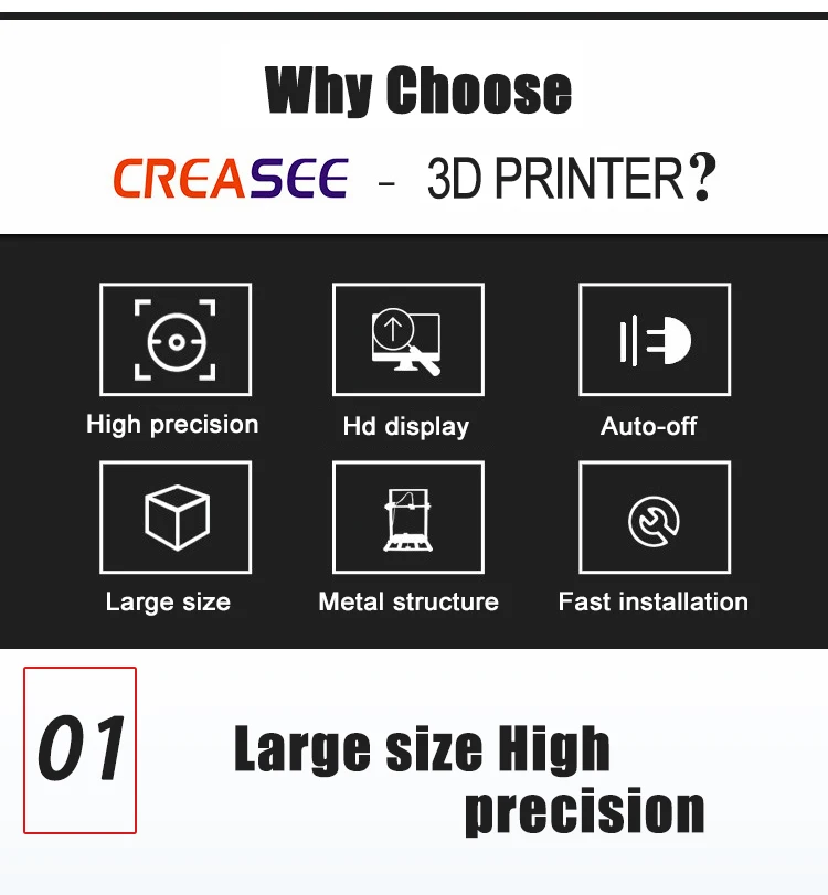 CREASEE 3D Techonology CS50S большой размер Ультра Высокоточный 3d принтер 3d принтер Diy комплект Wifi принтер FDM технология