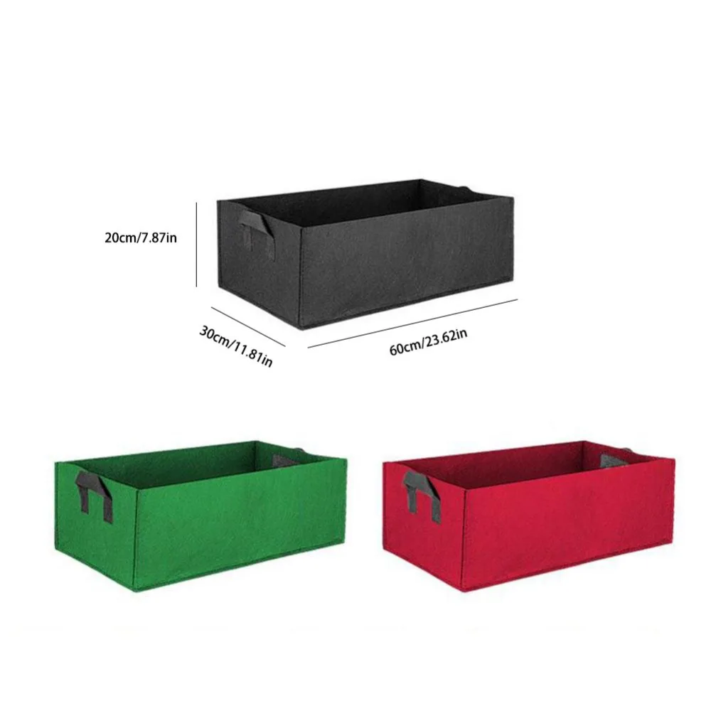 3 Pack Rectangle Garden Growing Bags Planter Big Plant Vegetables Potato Bag Tub Container with Handles for Harvesting | Дом и сад