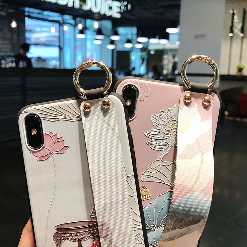 Fundas цветочный держатель ремешок чехол для телефона Xiaomi Redmi 4X Силиконовый браслет