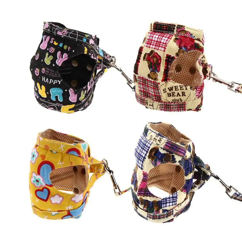 Practical Soft Mesh Dog Harness Canvas Pet Comfort Vest Rope Chest Strap Leash Sets Collar Walking Tools | Дом и сад