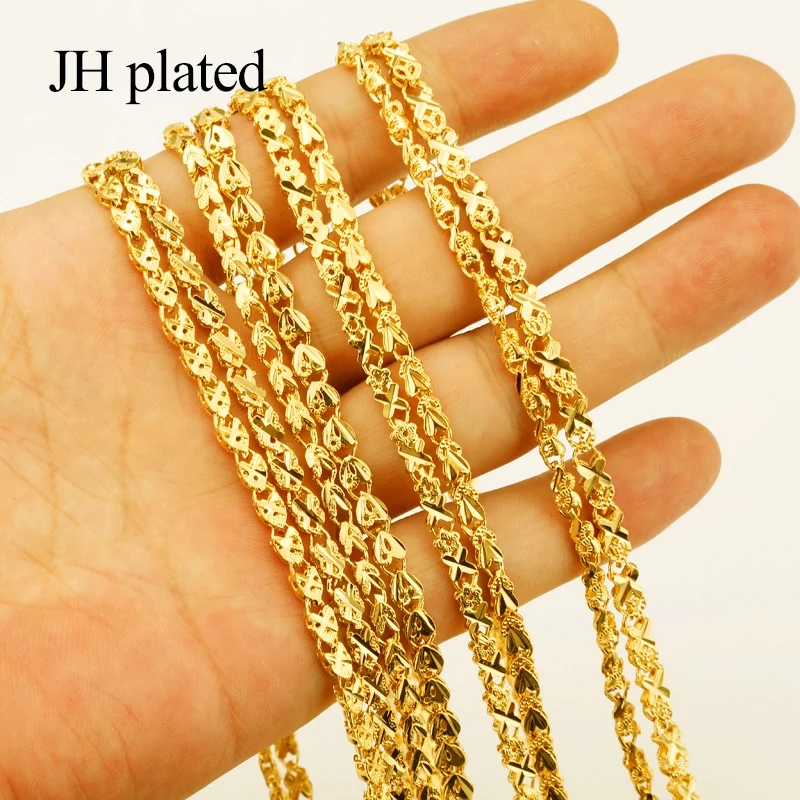 JHplated 60 см/8 стиль эфиопские ожерелья для женщин золотой цвет украшения Африки