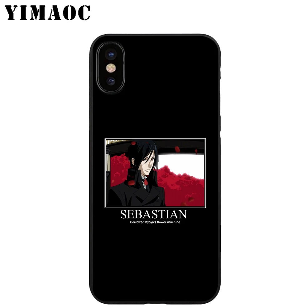 YIMAOC Черный Батлер аниме Мягкий ТПУ силиконовый чехол для iPhone X или 10 8 7 6 6S Plus 5 5S SE Xr