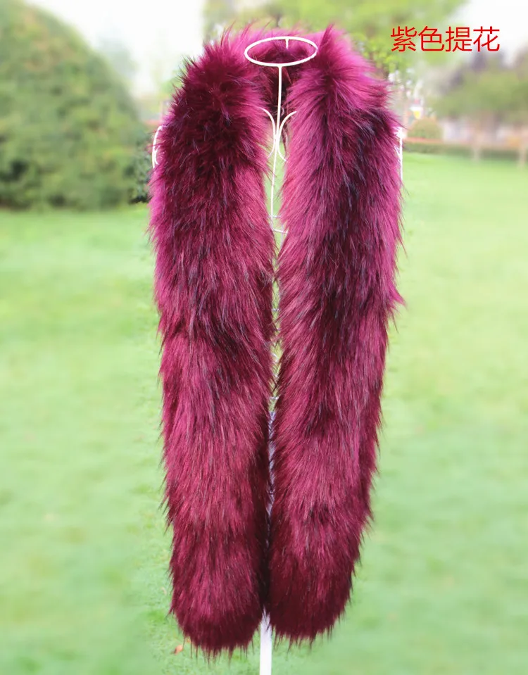 Длинный шарф из искусственного лисьего меха роскошный Теплый зимний меховой