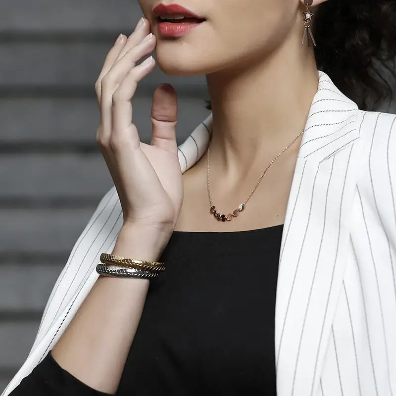 Женский браслет из нержавеющей стали с манжетами шириной 8 мм|bangle bracelet|bangle bracelets for