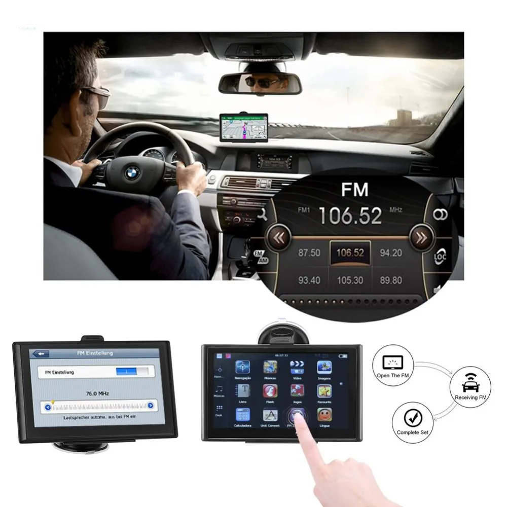 GPS навигатор 7 дюймовый жк емкостный экран автомобильная навигация для грузовика