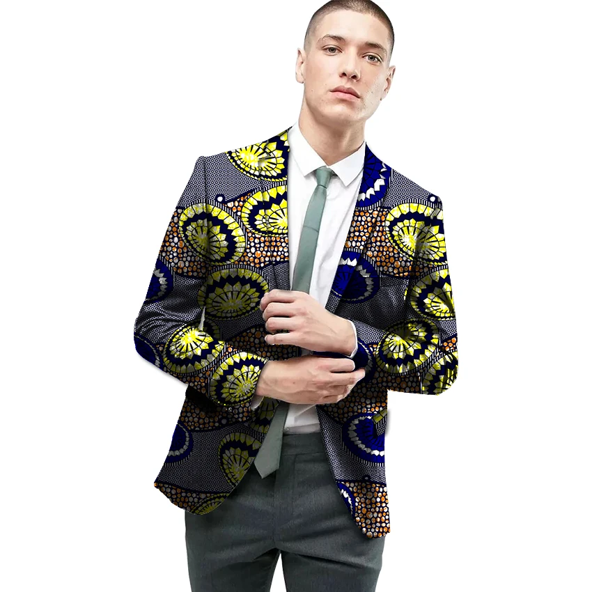 Fashion Africa Print Men Suit Jacket African Festive Blazers For Wedding Dress Customize Man's Of Costume | Мужская одежда