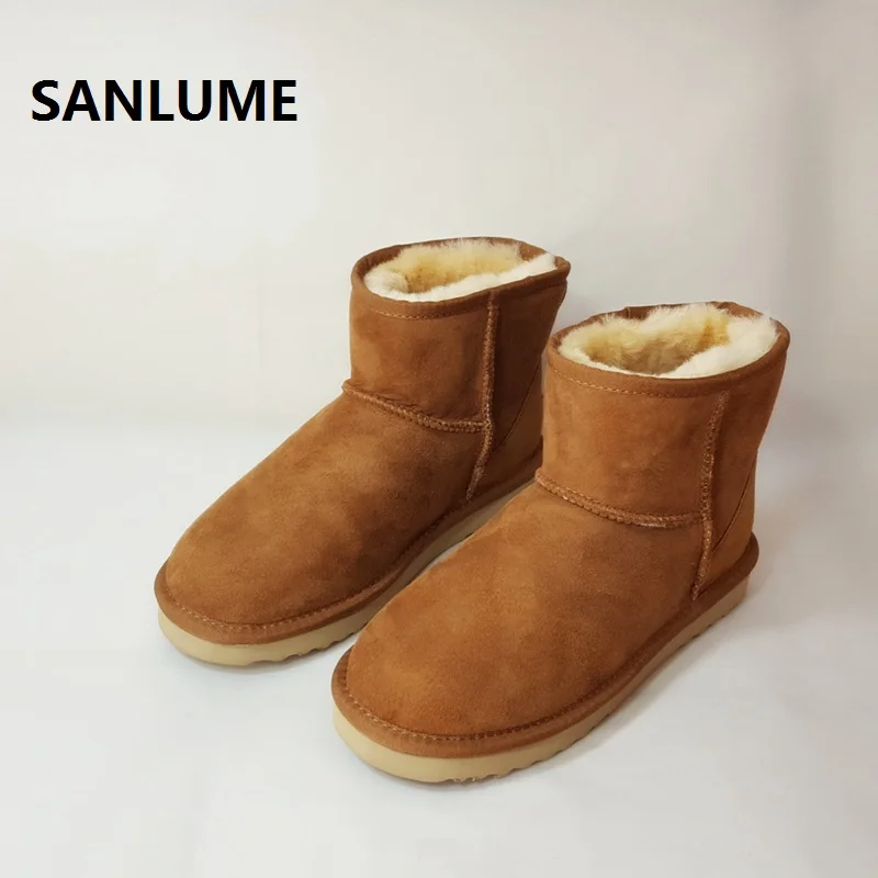 Женские зимние сапоги SANLUME из овечьей кожи 100% натуральный овечий мех