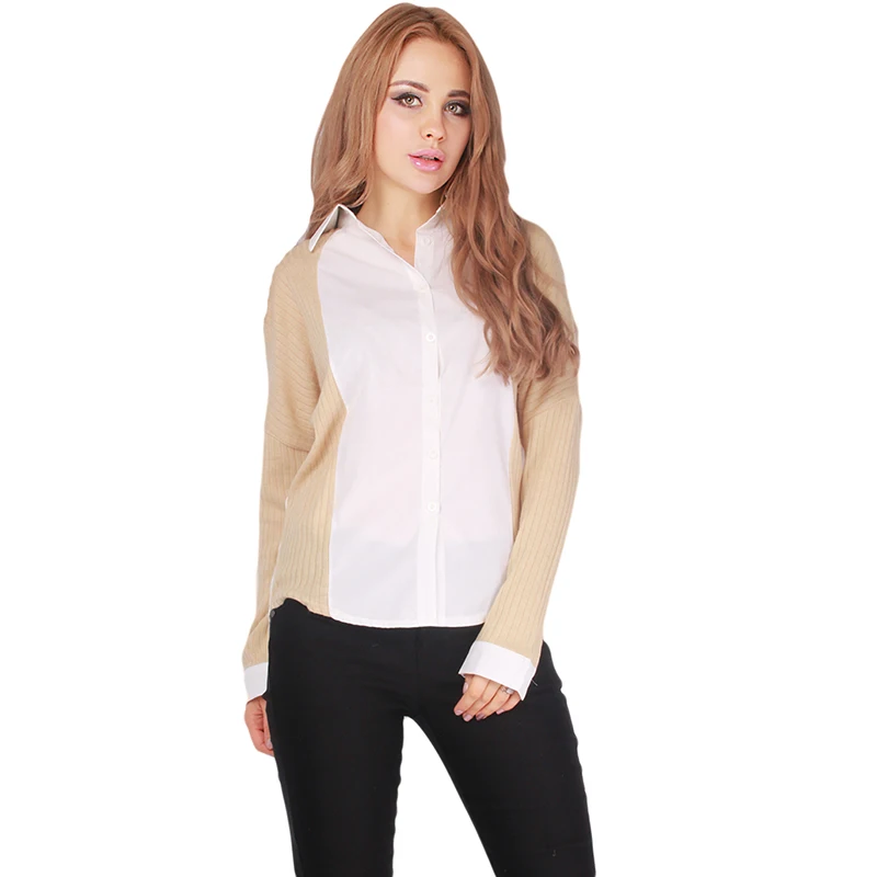 Повседневная винтажная женская рубашка Blusas весна осень отложной воротник