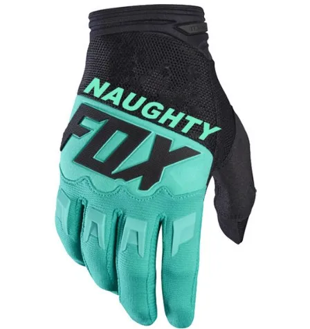 NAUGHTY FOX MX Racing Gloves Motocross MTB XC DH ATV Bike Gloves Motocycle Cycling Bicycle Racing Moto Downhill Guantes - Цвет: Зеленый