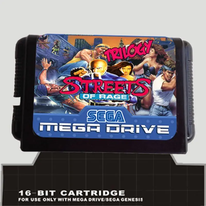 Улицы ярости Трилогия 16 бит MD карточная игра для Sega игры Mega Drive Genesis|streets of rage|game card
