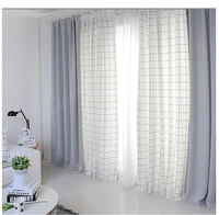 hot nordic geometric pattern simple modern mosaic grid curtain blackout curtains for bedroom living room splicing curtain