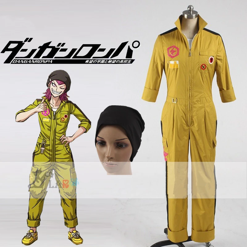 Dangan Ronpa 2 Souda Kazuichi желтый костюм Косплей Set все размеры изготовленные на заказ |