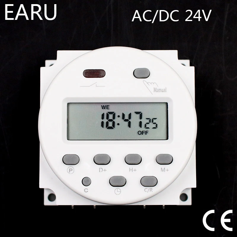 CN101A мини таймер AC/DC 24 в цифровой ЖК дисплей Мощность Еженедельный