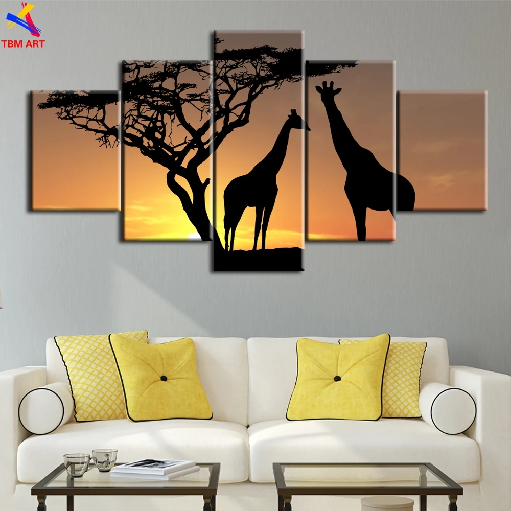 Картина с Африканским пейзажем без рамы настенное художественное HD-изображение