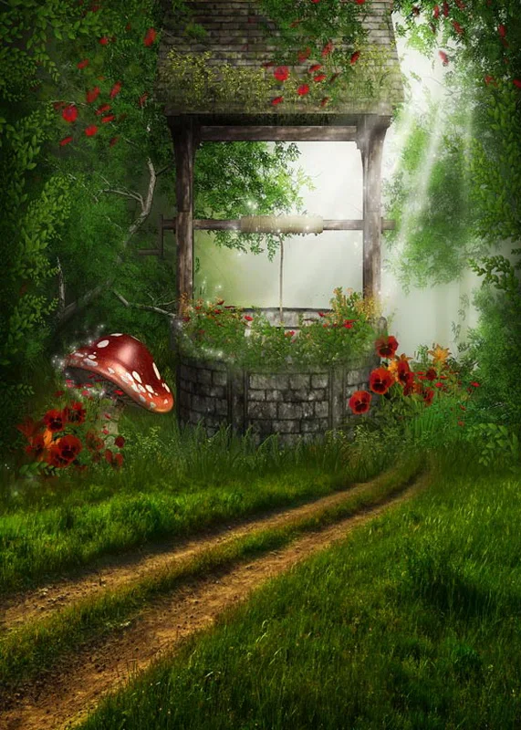 Пользовательские Винил ткани цветы Fairy Land гриб фотографии фонов для детей