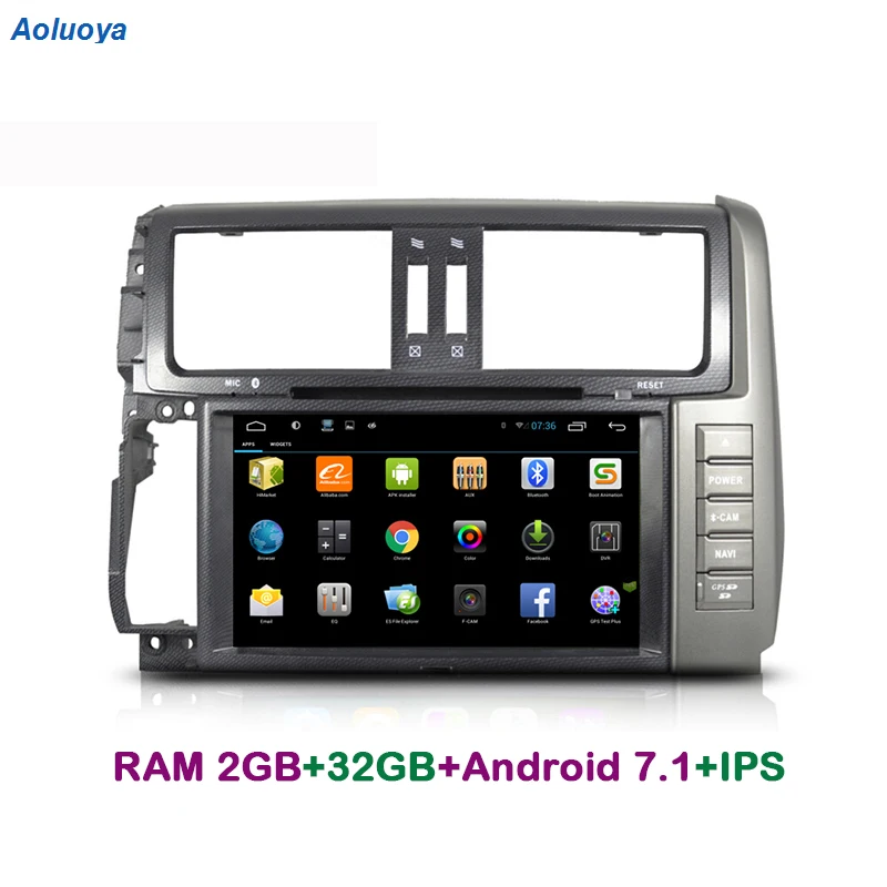 Aoluoya IPS RAM 2 ГБ + 32 Android 7 1 Автомобильный DVD Радио GPS навигация для Toyota Prado 150 2010 2011 2012 2013