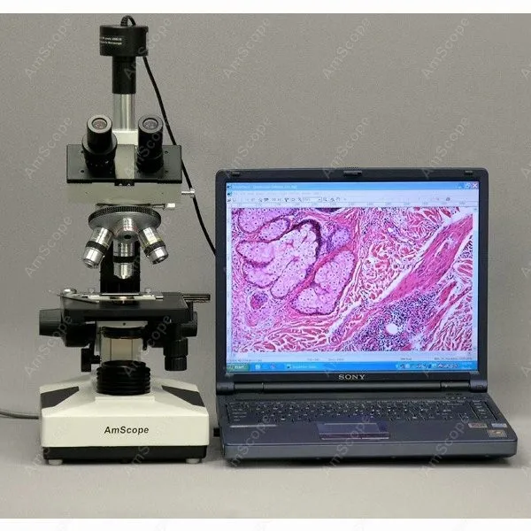 Тринокулярный композитный Микроскоп амскоп микроскоп с цифровой камерой 1 3