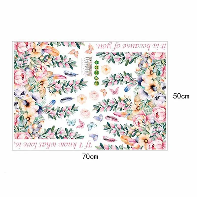 New Floral baseboard for Living room Nursery Room Wall Stickers Vinyl Decals Flower Sticker Kids Home Decor | Дом и сад