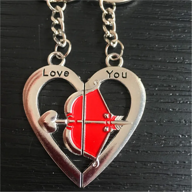 

Hot creative metal key chain one arrow wear heart couple key chain car key pendant Valentine's day gift men and women jewelry