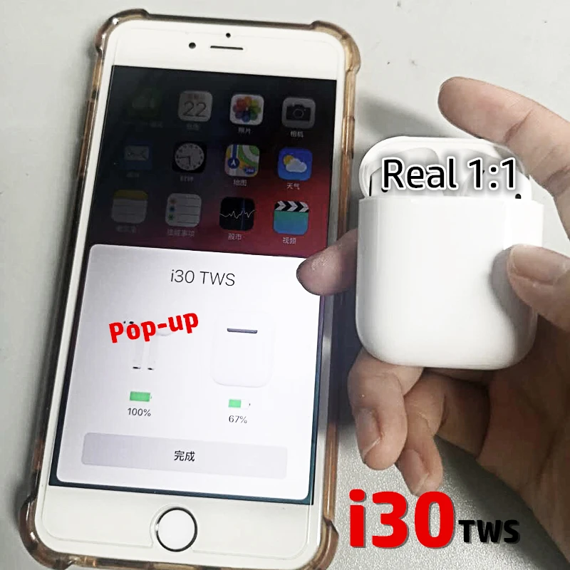 TWS i30 наушники Bluetooth Беспроводная Супер копия air 2 1:1 Реплика гарнитура PK i10 I20 i60 tws