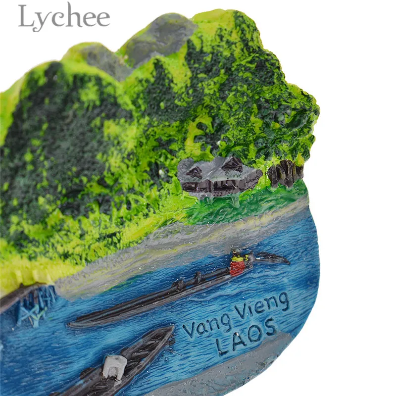 Lychee креативный 3D Laos Vang Vieng магниты на холодильник пейзаж резина, магнит на холодильник путешествия сувениры украшение дома