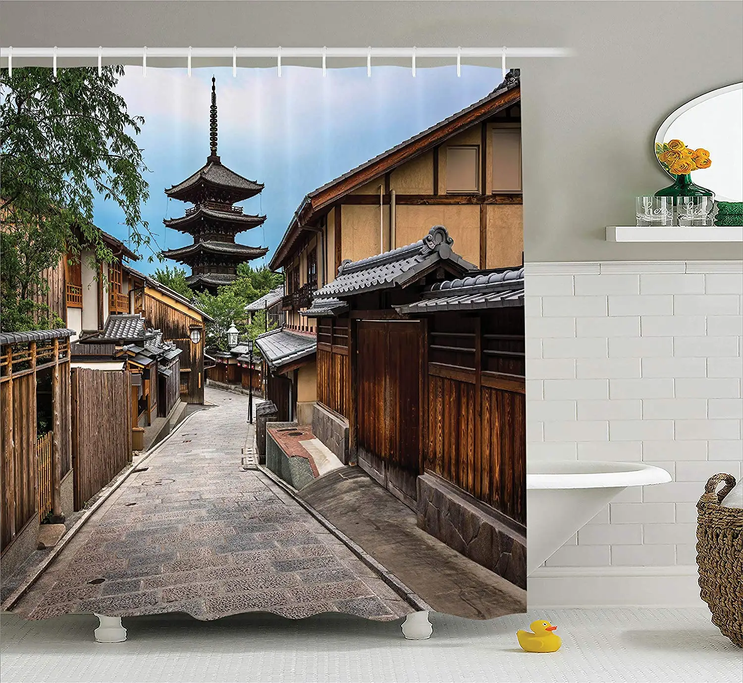 Wanderlust Yasaka Pagoda Sannen Zaka Street Morning minuo Japan Asia изображение ванная комната душевая